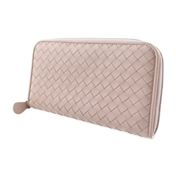 2003063007092 2 Bottega Veneta Intrecciato Long Wallet Lambskin Pink