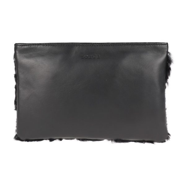 2003123007080 3 Loewe Haraco Nappa Leather Clutch Bag Black