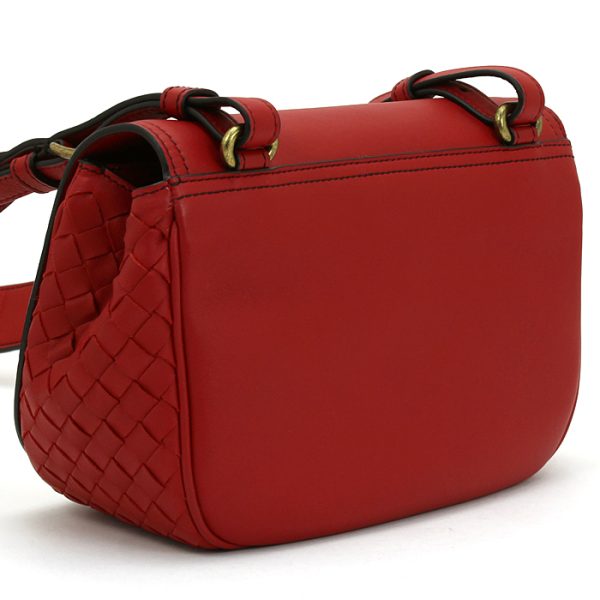 200330 bg2 8 2 Bottega Veneta Lambskin Shoulder Bag Red