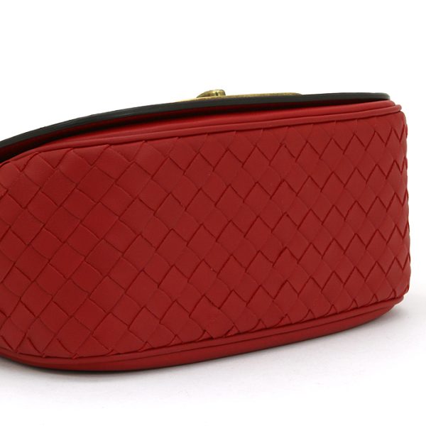 200330 bg2 8 3 Bottega Veneta Lambskin Shoulder Bag Red