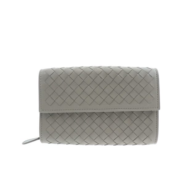 2004023002009 1 Bottega Veneta Intrecciato Long Wallet Leather Limestone