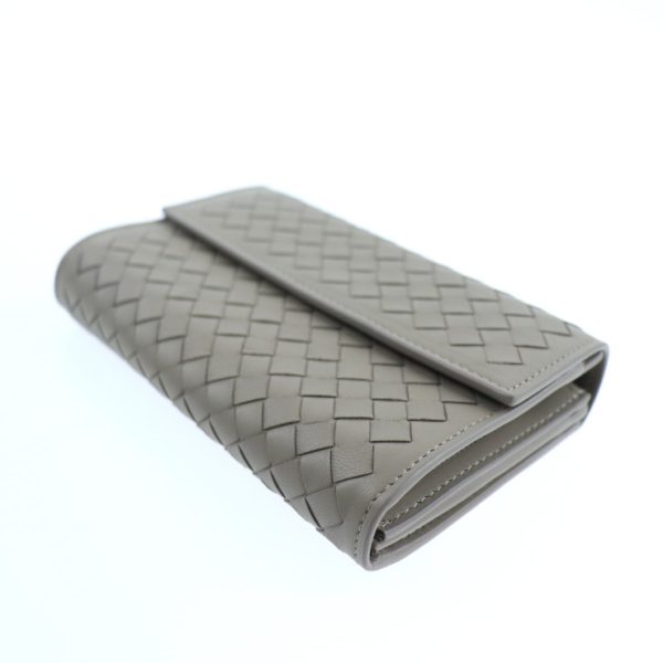 2004023002009 6 Bottega Veneta Intrecciato Long Wallet Leather Limestone