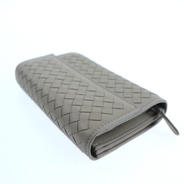 2004023002009 7 Bottega Veneta Intrecciato Long Wallet Leather Limestone