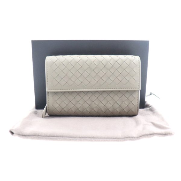 2004023002009 8 Bottega Veneta Intrecciato Long Wallet Leather Limestone