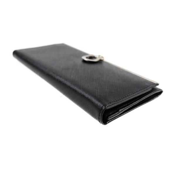 2004033002020 7 Salvatore Ferragamo Gancini Leather Long Wallet Black