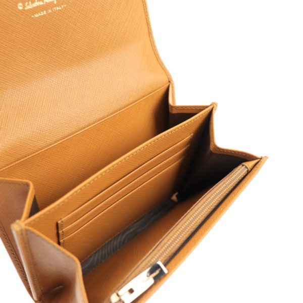 2005023007052 6 Salvatore Ferragamo Gancini Leather Bifold Wallet Camel