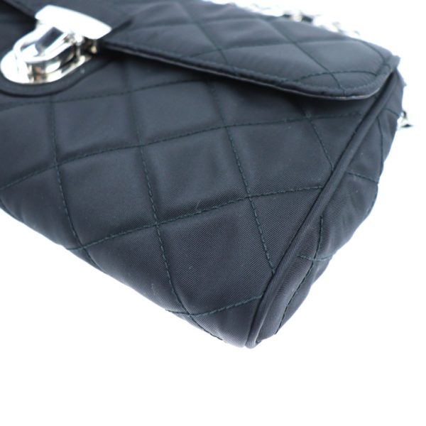 2005023007057 6 Prada Nylon Quilted Chain Shoulder Bag Black