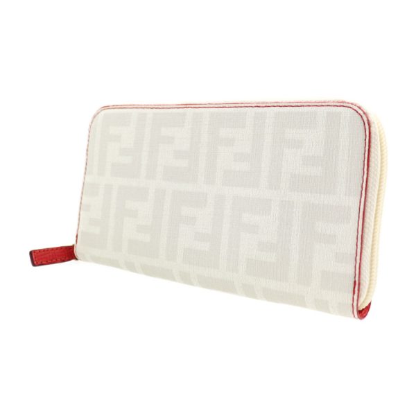 2007043002110 2 Fendi Long Wallet PVC Cream Red Zucca Pattern