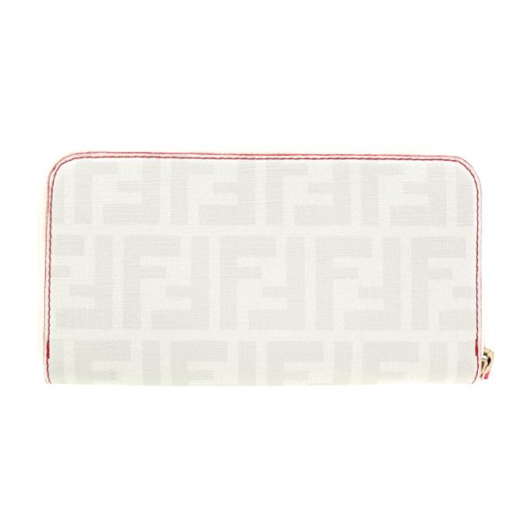 2007043002110 3 Fendi Long Wallet PVC Cream Red Zucca Pattern