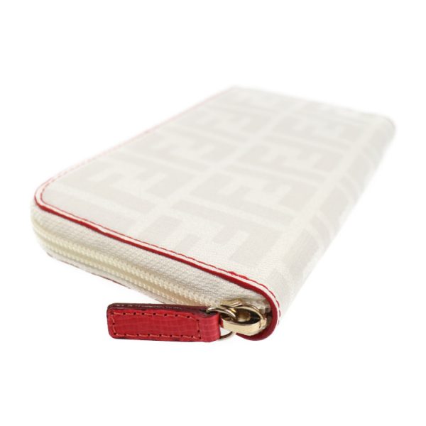 2007043002110 5 Fendi Long Wallet PVC Cream Red Zucca Pattern