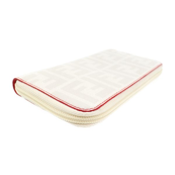 2007043002110 7 Fendi Long Wallet PVC Cream Red Zucca Pattern