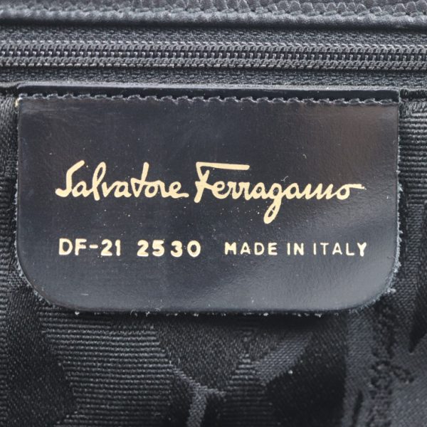 2007073002065 10 Salvatore Ferragamo Vara Lizard Embossed Leather Tote Bag Black