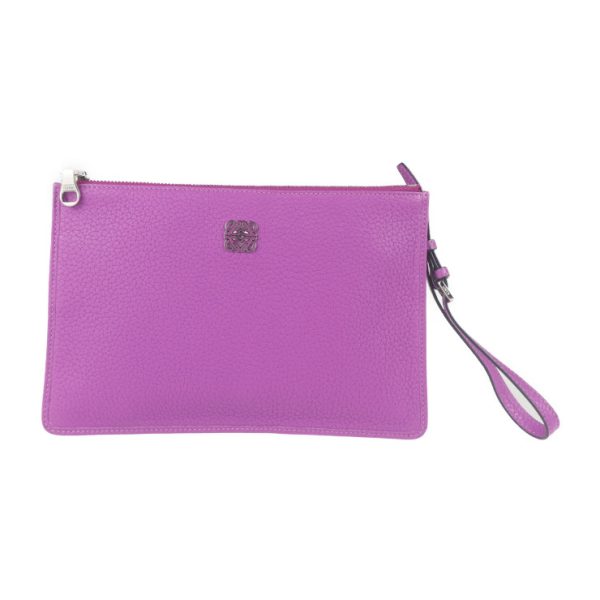 2007103002047 1 Loewe Leather Wristlet Clutch Bag Purple