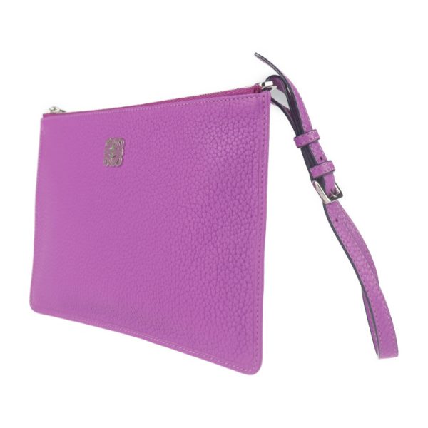 2007103002047 2 Loewe Leather Wristlet Clutch Bag Purple