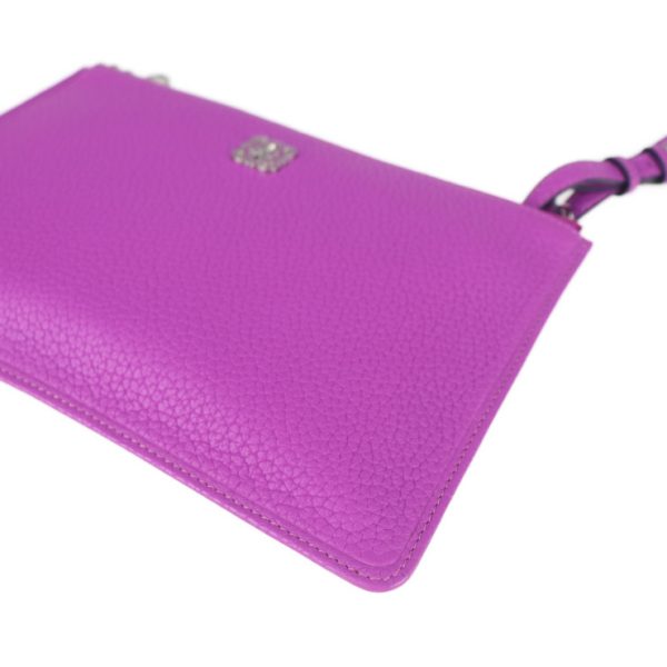 2007103002047 5 Loewe Leather Wristlet Clutch Bag Purple