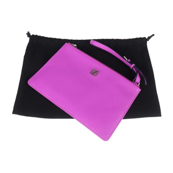 2007103002047 9 Loewe Leather Wristlet Clutch Bag Purple