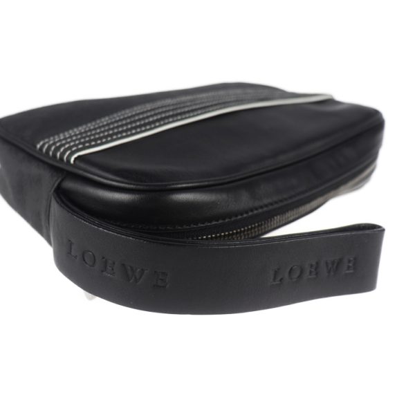 2007103002057 6 Loewe Anagram Leather Clutch Bag Black