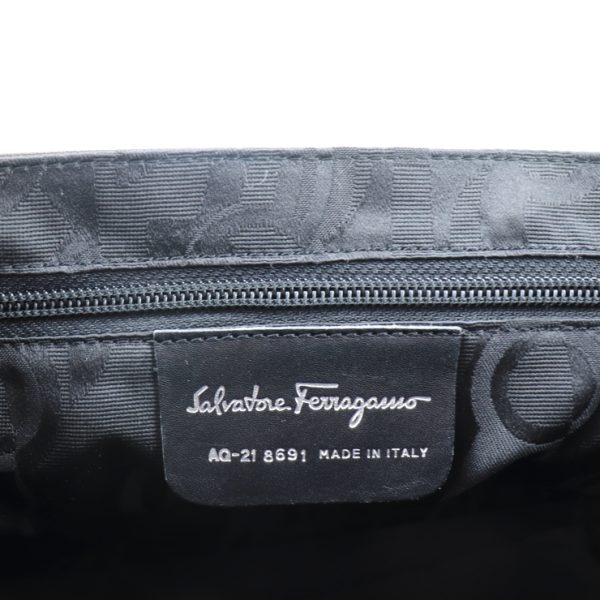 2008013007050 9 Salvatore Ferragamo Vara Canvas Shoulder Bag Brown