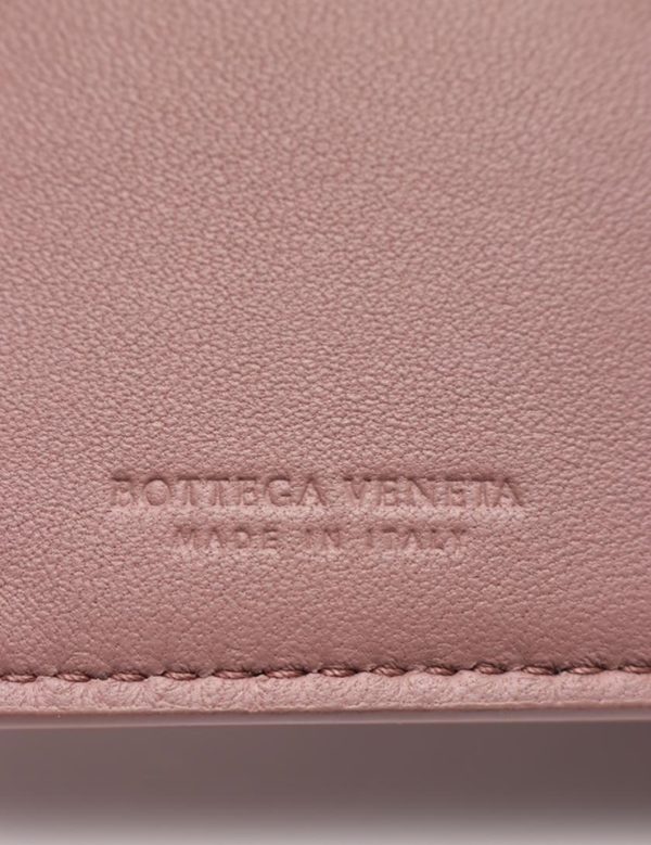 2008013007053 5 Bottega Veneta Intrecciato Bifold Wallet Leather Pink Beige