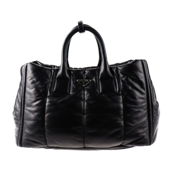 2008073007119 1 Prada Lambskin Bomber Handbag Black