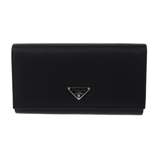 2008073007139 1 Prada Nylon Leather Long Wallet Black