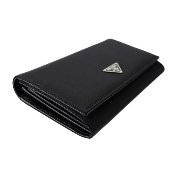 2008073007139 4 Prada Nylon Leather Long Wallet Black