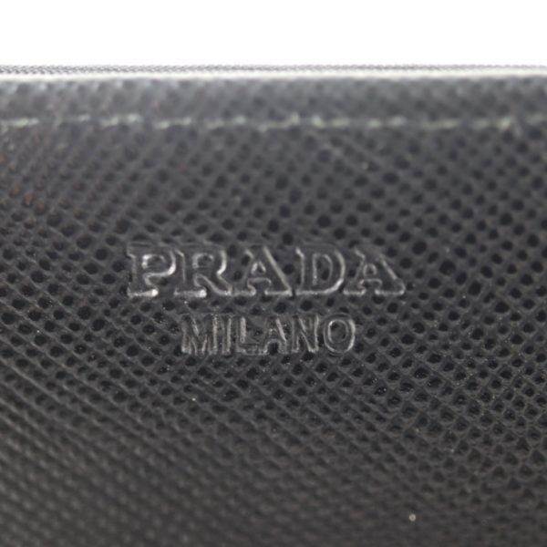 2008073007139 8 Prada Nylon Leather Long Wallet Black