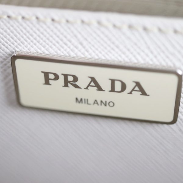 2009093007193 10 Prada Saffiano Leather Handbag White