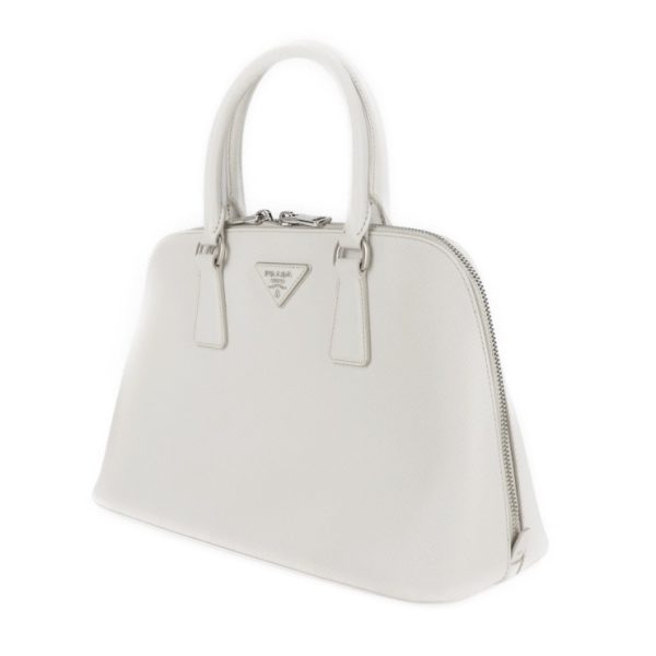 2009093007193 2 Prada Saffiano Leather Handbag White