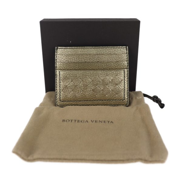 2009093007230 7 Bottega Veneta Intrecciato Card Case Leather Gold