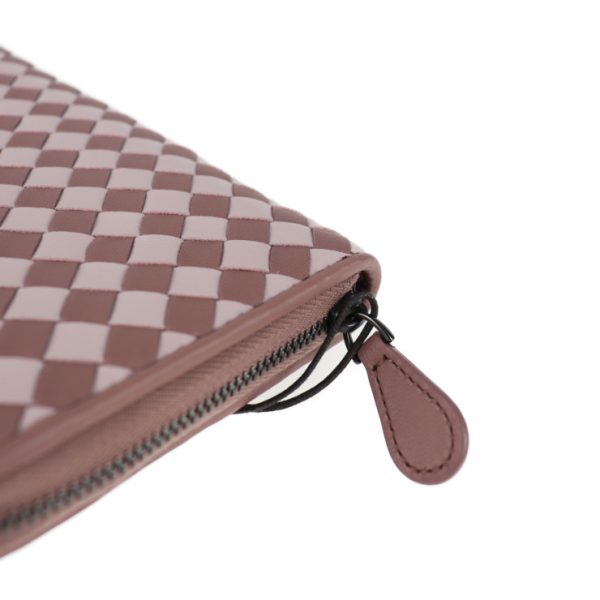 2009093007231 5 Bottega Veneta Intrecciato Long Wallet Leather Rose Quartz