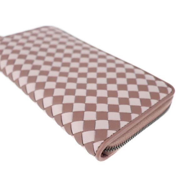 2009093007231 6 Bottega Veneta Intrecciato Long Wallet Leather Rose Quartz