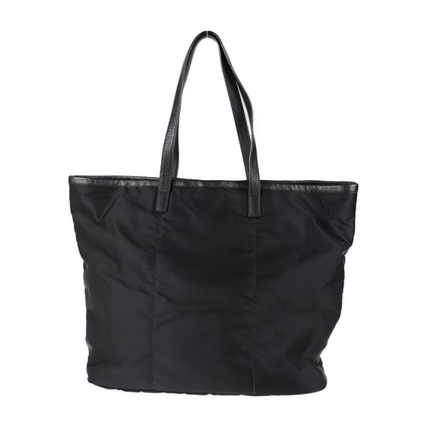 2009123002138 3 Prada Nylon Leather Tote Bag Black