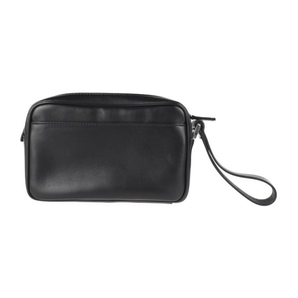 2009123002153 3 Salvatore Ferragamo Leather Wristlet Clutch Bag Black