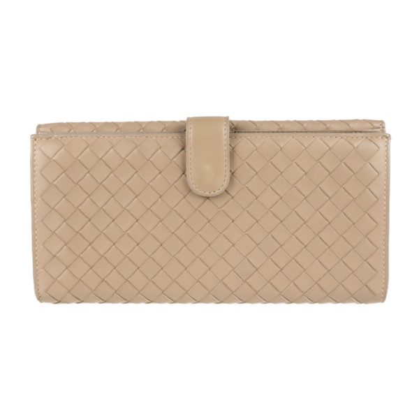 2009123002167 3 Bottega Veneta Intrecciato Long Wallet Leather Beige