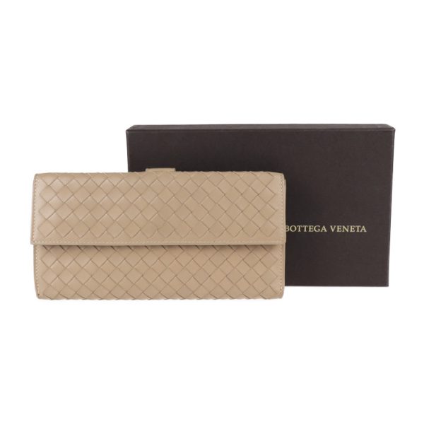 2009123002167 9 Bottega Veneta Intrecciato Long Wallet Leather Beige