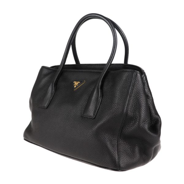 2009123002175 2 Prada Leather Tote Bag Black