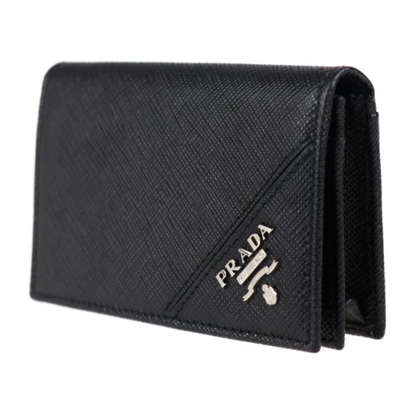 2009123002200 2 Prada Saffiano Leather Card Case Black