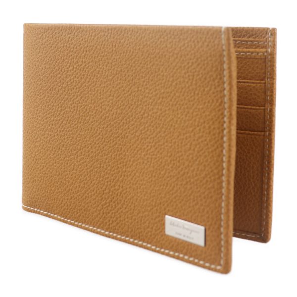 2010063002114 2 Salvatore Ferragamo Bifold Leather Wallet Camel