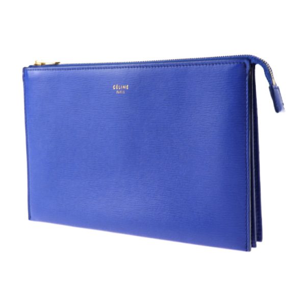 2010073001167 2 Celine Trio Leather Pouch Blue