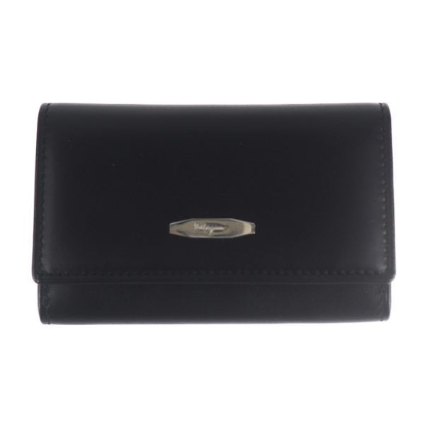 2010103004170 1 Salvatore Ferragamo Leather Key Case Black