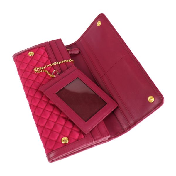 2010113004132 7 Prada Nylon Leather Long Wallet Pink