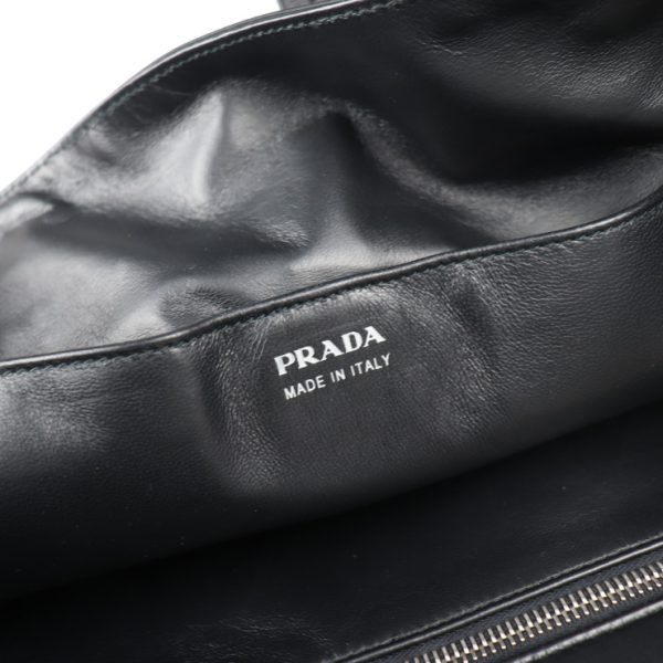 2010123007232 9 Prada Nylon Leather Tote Bag Black