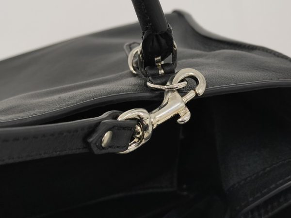 oppo 256 Balenciaga Paper Mini Leather Shoulder Bag Black