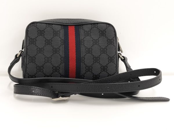 oppo 256 GUCCI Balenciaga Collaboration Hacker Camera Bag GG BB Logo GG Supreme Canvas Black