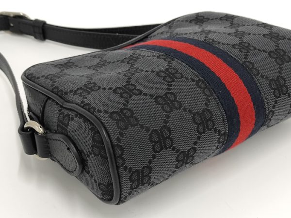 oppo 256 GUCCI Balenciaga Collaboration Hacker Camera Bag GG BB Logo GG Supreme Canvas Black