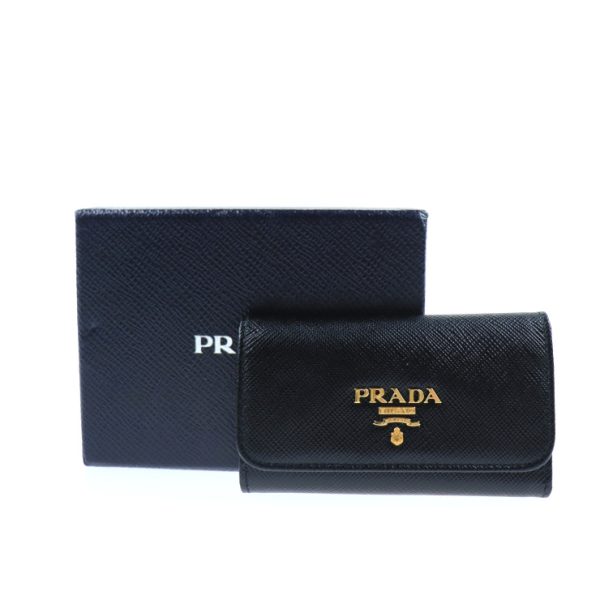 2011023002109 7 Prada Saffiano Leather Key Case Nero