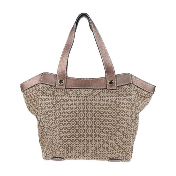 2011113002153 3 Loewe Anagram Canvas Leather Tote Bag Beige Brown