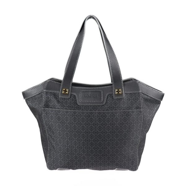 2011113002156 1 Loewe Canvas Leather Tote Bag Navy