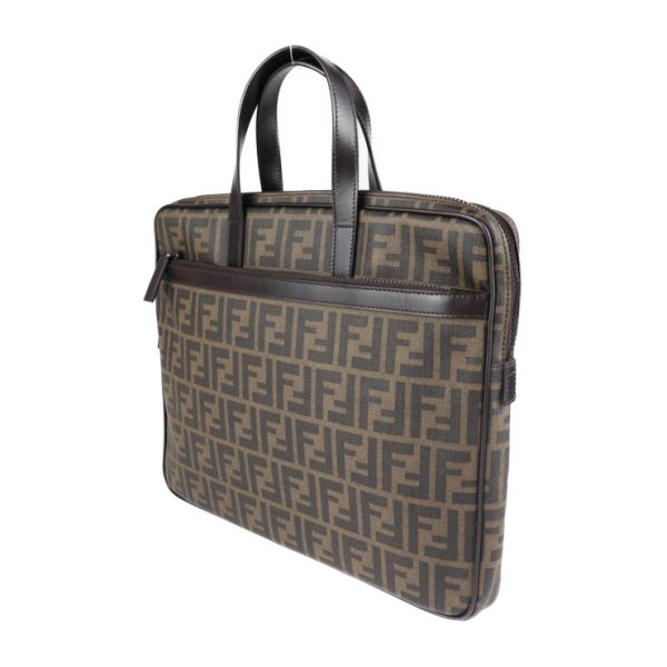 2011113002160 2 Fendi Business Bag PVC Leather Brown Zucca Pattern